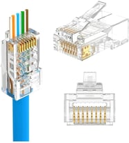 Jak Cat5/cat6 Rj45 Konnektör 100 Lü Paket Cat6 Ez Plug Ethernet Jak Network 8p8c