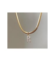 925 Ayar Gümüş Italyan Zincir Harf Kolye (Gold)