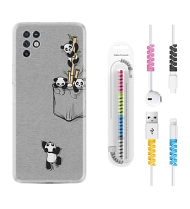 INFINIX Note 11 Pro Note 10 Hot 9 Play Kılıf Kablo Koruma Spiral Silikon Pandalar 1798