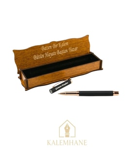 Kişiye Özel Roller Kalem , Rose Gold Ahşap Kutulu