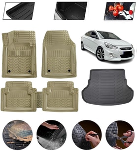 Hyundai Accent Blue 2011-2018 Uyumlu Paspas Araca Özel Bagaj Havuzu MBS Bej