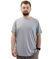 Mode XL Büyük Beden Erkek Tişört Bisiklet Yaka Baskılı Cep Detaylı T-Shirt REFUEL U24053 Grimelanj