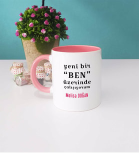 Yeni Bir Ben Kupa Bardak Pembe