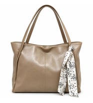 Kadın Fularlı Fermuarlı Kapamalı Shopper El Ve Omuz Çantası