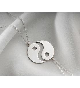 Gümüş  Çift Yin Yang Kolye