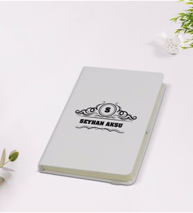 BK Gift Kişiye Özel İsimli 9x14cm Beyaz Defter - Model 33