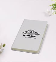 BK Gift Kişiye Özel İsimli 9x14cm Beyaz Defter - Model 33