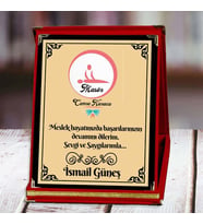 Masör Baskılı Plaket (1. Tasarım)  Kişiye Özel (Kırmızı)