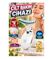 Şarjlı Cilt Bakım ve Yenileme Cihazı – İyon Temizleme, EMS, Titreşim Masajı ve 3 Renk LED Işık Tekno