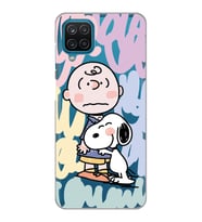 Samsung Galaxy A22 Uyumlu Snoopy ve Charlie Brown Tasarımlı Şeffaf Telefon Kılıfı