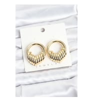 Mey İthalat® Pirinç Gold Renk Halka Sarmal Model Vintage Kadın Küpe
