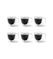 6'lı Kahve Bardağı Seti Çift Cidarlı Kuplu Cappuccino Bardağı 250 ml