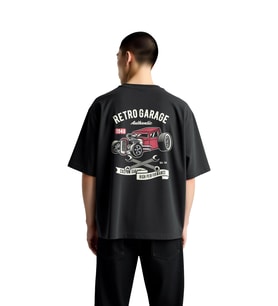Retro Garaj 1948 Özel Performans Baskılı Erkek Oversize Tişört