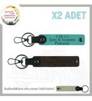 Motor Tutkunlarına Özel, İsim Plaka ve 0+ Kan Grubu Yazılı Özel x2 Anahtarlık, K Turkuaz-K Kahve-SK (Çok Renkli)