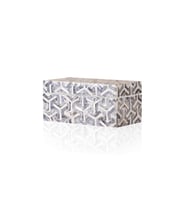 Sedef Dikdörtgen Kutu 21x12x10 cm TLC0088 (Beyaz - Lacivert)