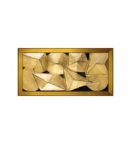 Soyut Şekiller Motifli Kanvas Tablo 50 x 70 cm Gold Çerçeve