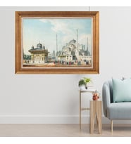 Çerçeveli Paspartulu Manzara Tablo dft334 (Gold)