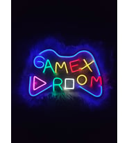Gamer Room Yazılı Neon Tabela Led Işıklı Oyuncu Odası Dekorasyonu Duvar Dekoru