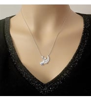 Ayda Melek Nazarlı Rodium Gümüş Kolye (Karışık)