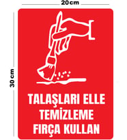 Metal Talaşları Elle Temizleme Fırça Kullan 20cm x 30cm A4 Büyüklüğünde Uyarı Levhası Yönlendirme
