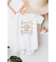 Ne Güzel Geldin Dünyama Özel Tasarım Bebek Zıbın Pamuklu Çıtçıtlı Body