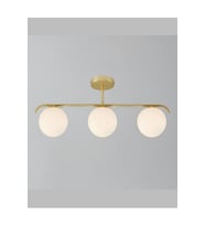 mylights üçlü antik eskitme opal camlı plofonyer avize modern spor avize