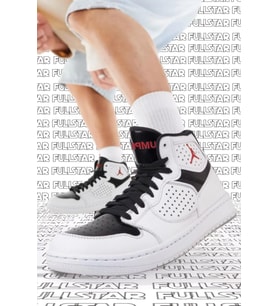 Nike Jordan Access Jumpman Leather Sneaker Hakiki Deri Bilekli Spor Ayakkabı Beyaz Siyah