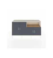 Kronos Konsol 6 Raflı 4 Kapaklı 176x59x99 Aytaşı-Antrasit/Çam