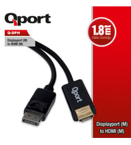QPORT Q-DPH DISPLAY PORT TO HDMI CEVIRICI 1.8M KABLO