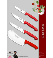 Lazbisa Silver Serisi Mutfak Bıçak Seti Et Ekmek Sebze Börek Pide Salata Bıçağı 4 Lü Set G ( Mtf-268)