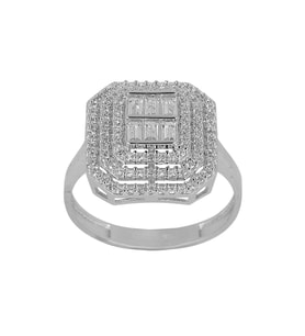 Cigold Taşlı Yüzük 14 Ayar Altın 2.94 Gr OA-K21501038899 (Beyaz)