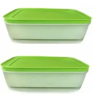 Tupperware 1L Freezermate Saklama Kabı 2 Parça Yeşi̇l Plastik Yardımcı Konteyner (2'Li Paket, Yeşil)