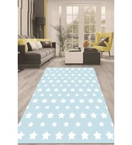 Dijital Kaymaz Taban Yıkanabilir Modern Renkli Salon Halısı Mutfak Halısı Yolluk ND-HT-590 (Mavi)