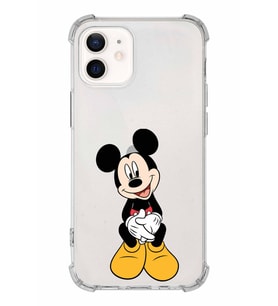 Apple iPhone 12 Mini Uyumlu Köşe Korumalı Antişok  Kapak Mickey Mouse Tasarımlı Şeffaf  Kılıf