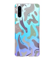 Huawei P30 Uyumlu Kapak Abstrackt Tasarımlı Şeffaf Silikon Kılıf