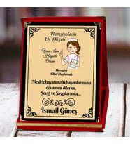 Hemşire Baskılı Plaket (8. Tasarım)  Kişiye Özel (Kırmızı)