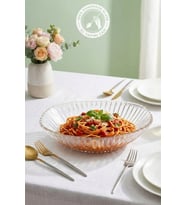 Selen Concept Riva Model El Yapımı Cam Salata Kasesi ve Meyvelik Tekli (Şeffaf)