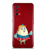 Realme 7 Pro Soft Premier Kapak Bayan Puff Tasarımlı Silikon Kılıf - Mürdüm (Şeffaf)