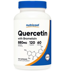 Nutricost Quercetin with Bromelain, 880mg Quercetin + 165mg Bromelain Per Serving, 120 Capsules. (Renksiz)
