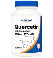 Nutricost Quercetin with Bromelain, 880mg Quercetin + 165mg Bromelain Per Serving, 120 Capsules. (Renksiz)