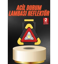 Işıklı İkaz Lambası Reflektör Şarjlı Işıklı Üçgen Led Acil Durum Feneri