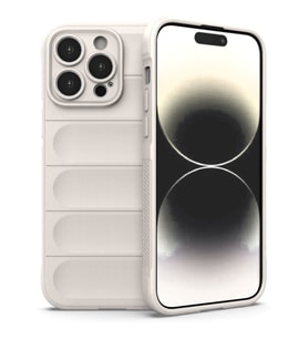 IPHONE 13 PRO UYUMLU OPTİMUM LENS KORUMALI SİLİKON KILIF (Krem)