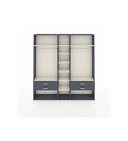 Arges Dolap 10 Raflı 4 Çekmeceli 2 Askılı 220x30x243 Antrasit-Aytaşı/Antrasit