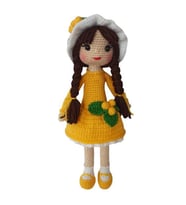 Sarı Kikona Çiçeği Bebek Amigurumi Organik Oyuncak