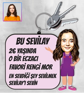 Kişiye Özel Karikatür Tasarım Anahtarlık 97168