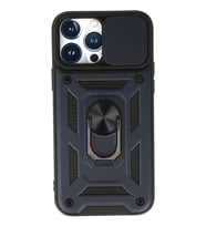iPhone 13 Pro Max Kılıf Pars Lens Yüzüklü Silikon - Lacivert