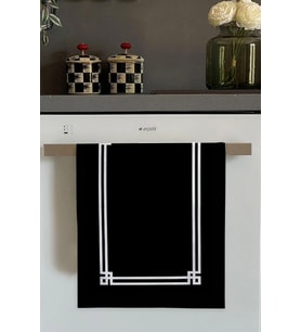 Lexroo Siyah Çerçeveli Fırın Mutfak Havlusu 30X50Cm