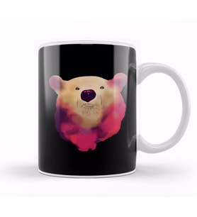 Cute Galactic Polar Bear Space Exploration Kupa Bardak Porselen