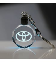 Led Anahtarlık Toyota Logolu 2d Patlatma Kristal Led Işıklı Anahtarlık, Araba Anahtarlığı