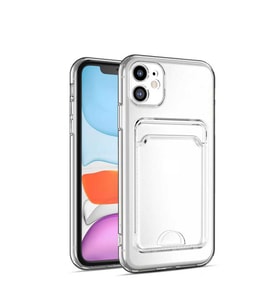 Lexroo iPhone 11 Kılıf Kartlıklı Şeffaf Setra Clear Silikon Kılıf - Renksiz
